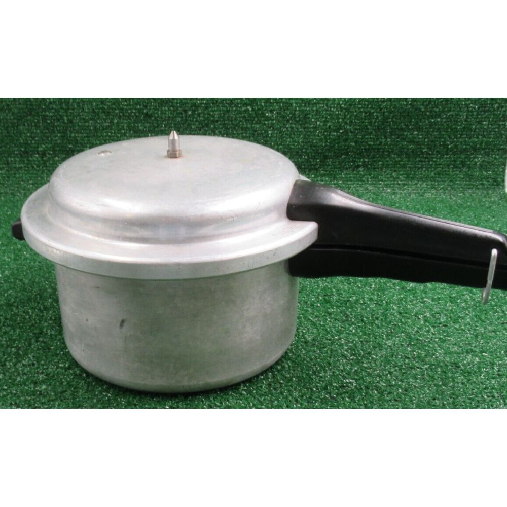 Vtg Mirror-Matic Pressure Cooker 394M 4QT‎ Aluminum w/Jiggler & Gasket-Made USA